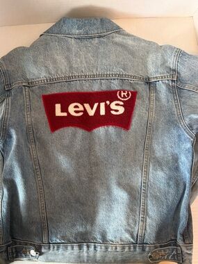 Levi's Light Wash Denim Jacket with Red Patch Logo